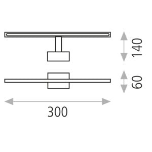 LED Spiegelleuchte I Badleuchte I ACB Lighting Aqua 30 LED 3200 Chrome
