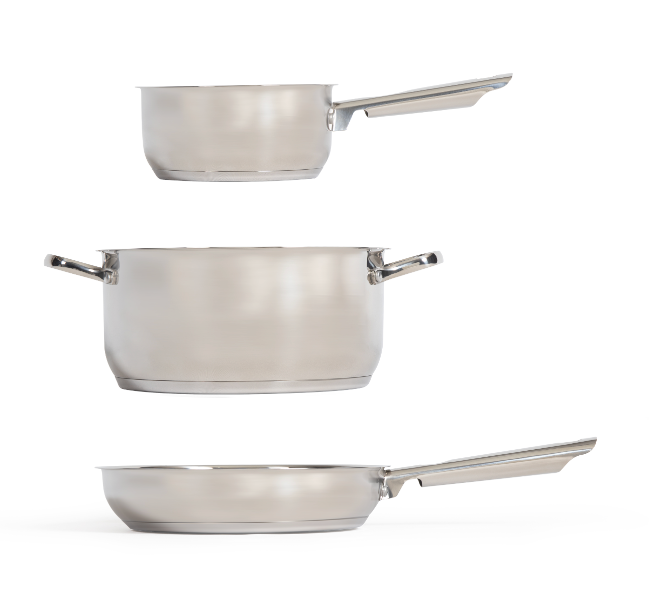 Pfannen Set 5 teilig - Bratpfanne aus rostfreiem Stahl