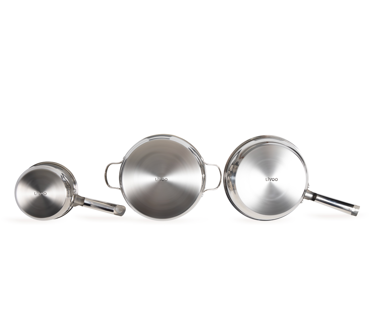 Pfannen Set 5 teilig - Bratpfanne aus rostfreiem Stahl