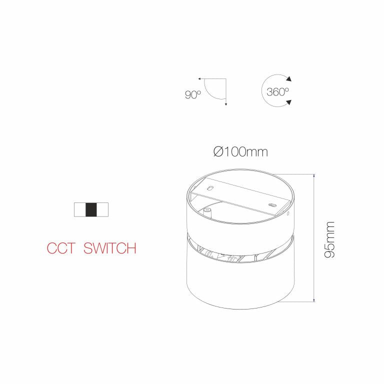 Beneito Faure LED Deckenleuchte CONCORD 14W 40º color switch