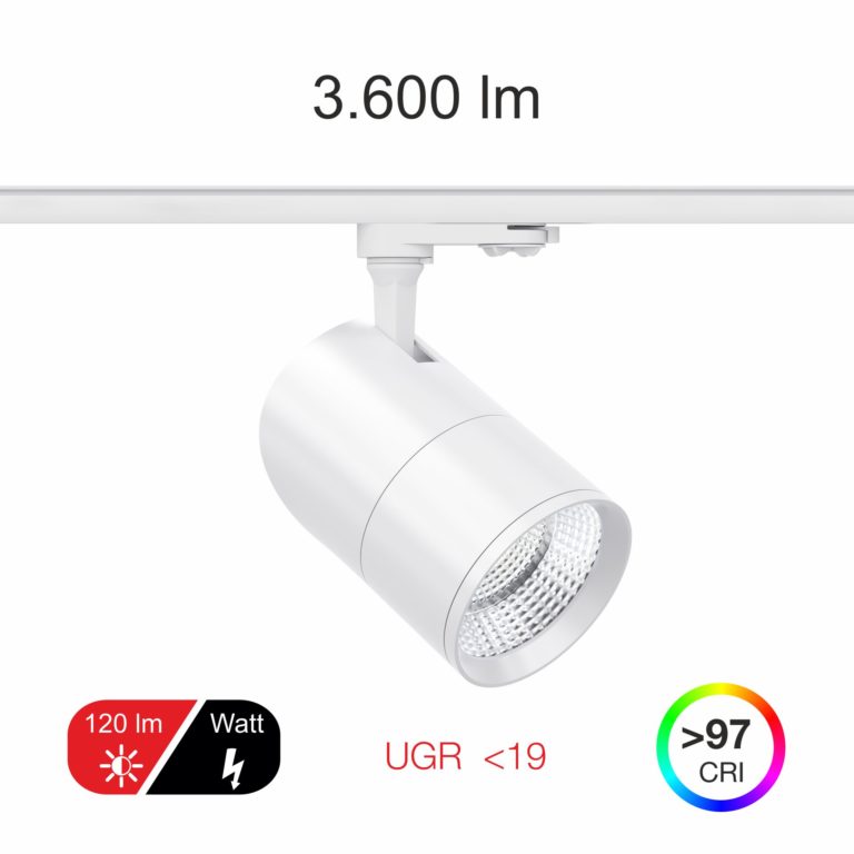 Beneito Faure ASTON LED 3-Phasenstrahler 20W 15º/38º/60º schwarz