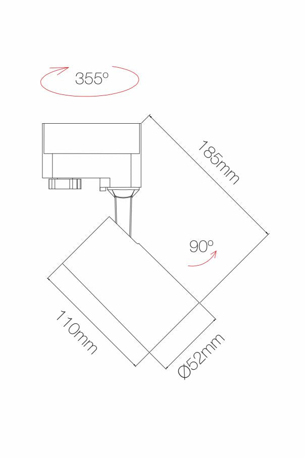 Beneito Faure PICOLO LED 3-Phasenstrahler 9,5W 15º/38º/60º schwarz