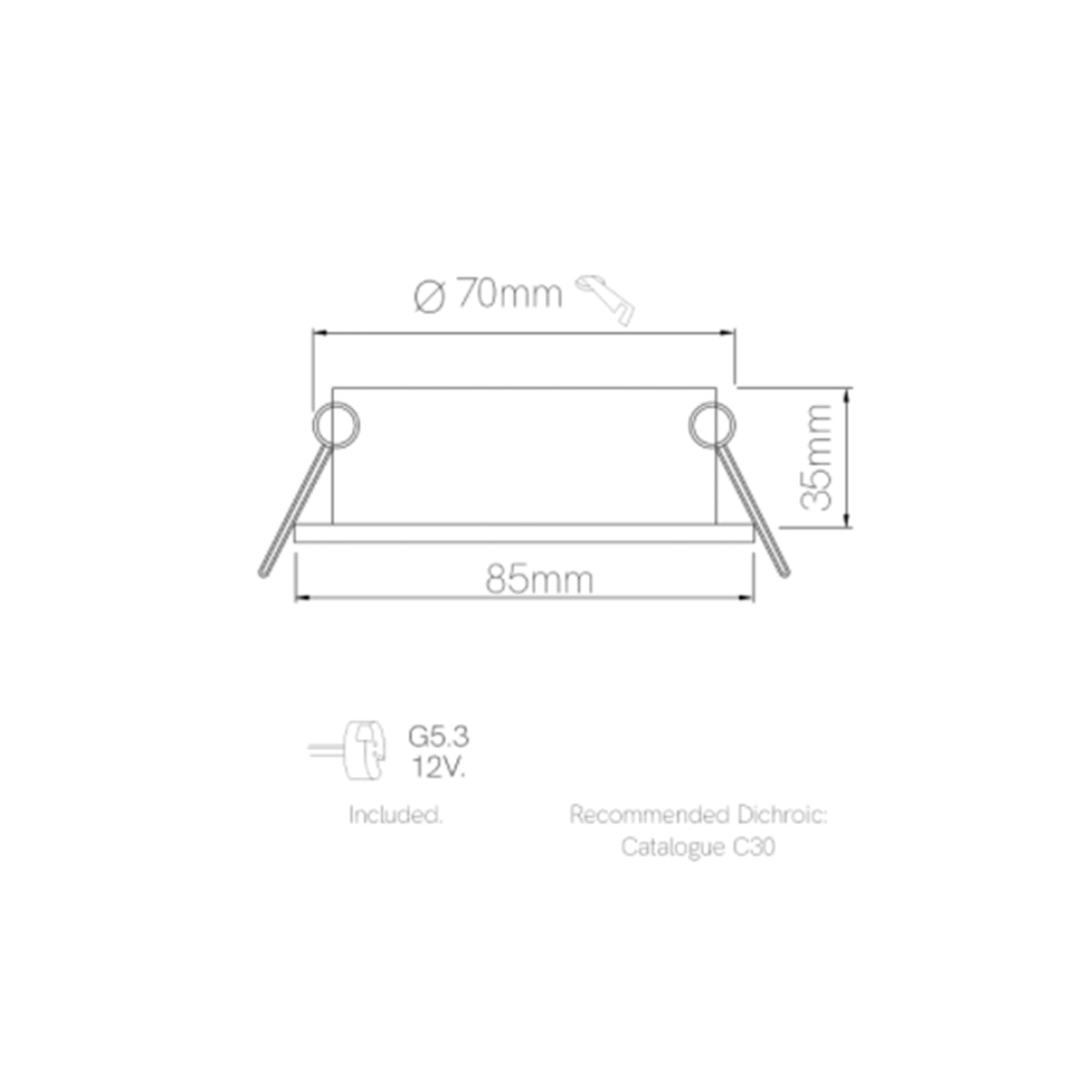 ROK Deckeneinbauring LED IP65 rund für G5.3 Leuchtmittel
